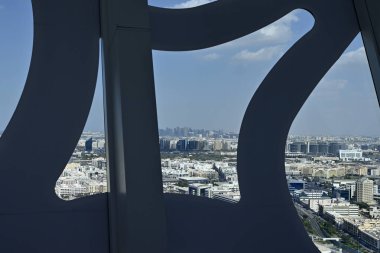 view from the window of the Dubai Frame skyscraper