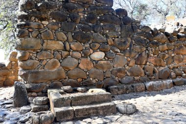 Nehir veriliyor. Ürdün Nehri 'nin İsrail' in kuzeyindeki rezerv Tel Dan 'deki kollarından biri.