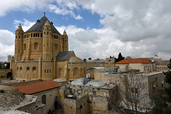 Kościół Wniebowzięcia Benedyktynów Klasztor Górze Syjon Jerozolimie Izrael — Zdjęcie stockowe
