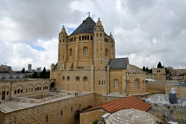 Kościół Wniebowzięcia Benedyktynów Klasztor Górze Syjon Jerozolimie Izrael — Zdjęcie stockowe