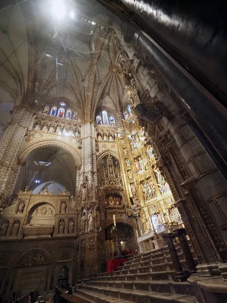 Interior Catedral Santa María Toledo España — Foto de Stock