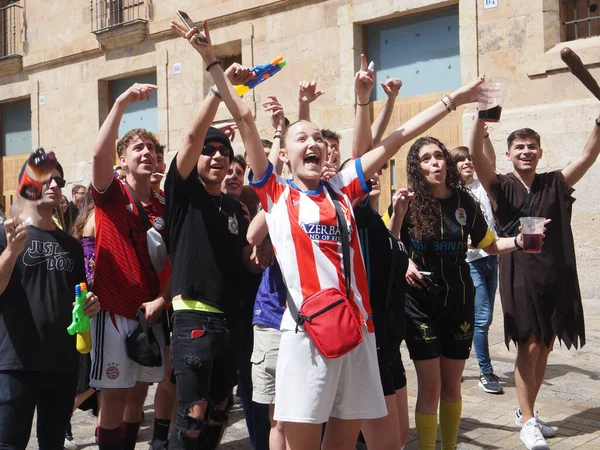 Maskarada Studentów Jednego Najstarszych Uniwersytetów Świecie Salamance Hiszpanii — Zdjęcie stockowe