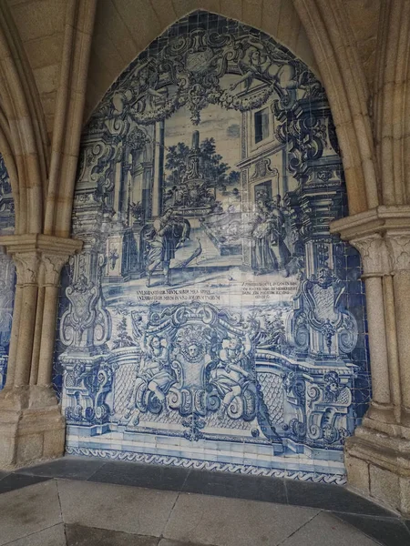 Ien Parte Más Alta Oporto Centro Histórico Eleva Catedral Azulejo — Foto de Stock