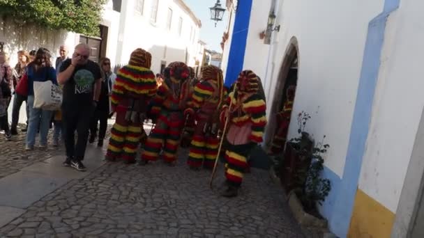 Obidos Ist Eine Mittelalterliche Touristenstadt Portugal Der Nähe Von Lissabon — Stockvideo