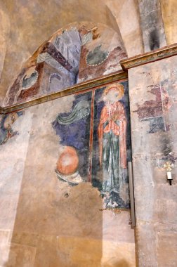 Kudüs 'ün Arap banliyösündeki Benedikt Manastırı' nın orijinal Ebu Goshe İsrail freskleri.