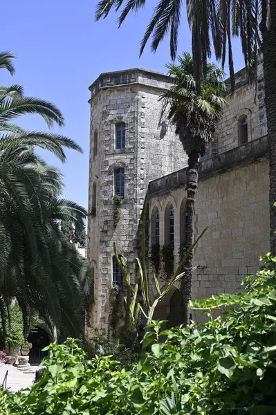 Bencés Rend Katolikus Kolostora Jeruzsálem Arab Külvárosában Abu Goshe Izrael — Stock Fotó