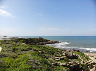 Akdeniz 'deki Tel Dor Ulusal Parkı İsrail