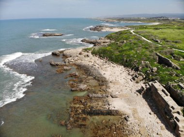 Akdeniz 'deki Tel Dor Ulusal Parkı İsrail