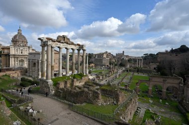 Roma İmparatorluğu 'nun başkentinin Ebedi Şehri' nin antik kalıntıları.