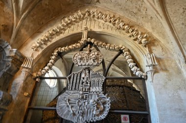 Ossuary in Sedlec or Church of All Saints is a Gothic cemetery church in Sedlec clipart