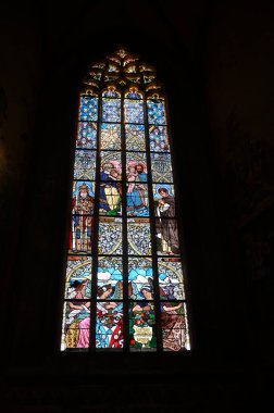 Çek Cumhuriyeti 'nde Gotik bir tapınak olan Kutna Hora şehrinin en ünlü mimari anıtı olan St. Barbara Katedrali' nin içinde.