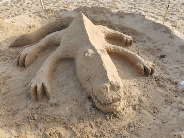 Sahilde güzel bir arka plan olarak kumsaldan sağlanan medikal.