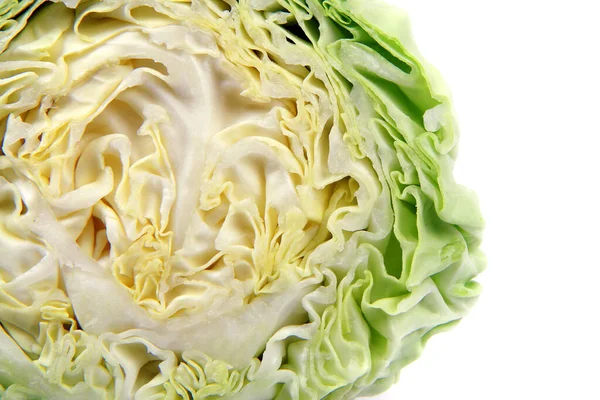 Green Cabbage Isolated White Backgroun — Stock Photo, Image