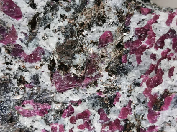 Naturliga Ruby Mineral Textur Som Fin Bakgrund — Stockfoto