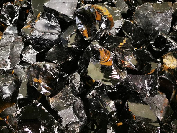 Güzel Doğal Arkaplan Olarak Obsidian Mineral Dokusu — Stok fotoğraf