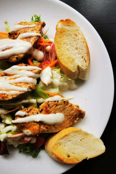 Casar Salat Textur Als Sehr Schönes Essen Hintergrund — Stockfoto