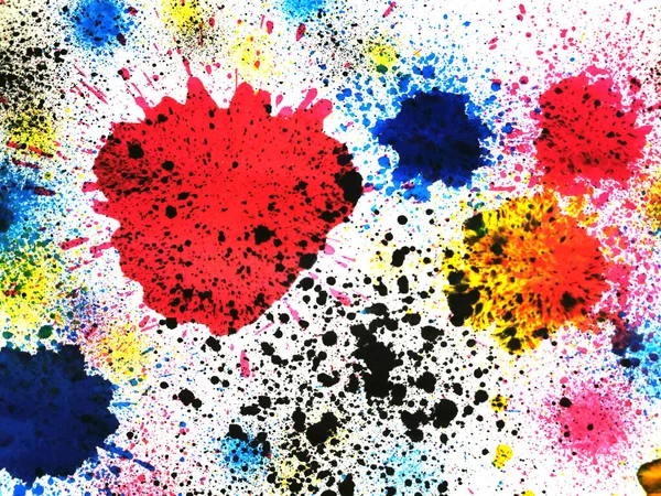 Real Cmyk Spots Texture Made Real Ink Printer — Stock Photo, Image