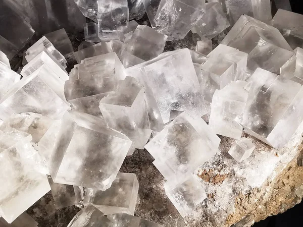 Salt Cubes Halite Mineral Nice Natural Background — Stock Photo, Image