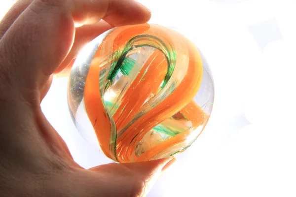 Vintage Glass Paperweight Human Hand Isolated — Stock Photo, Image