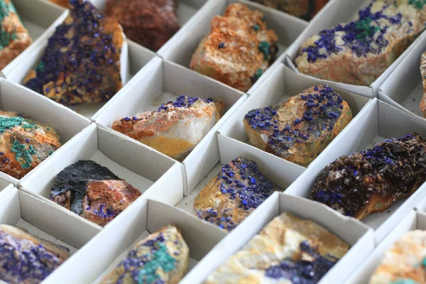 Texture Minerale Azzurrite Come Sfondo Minerale Molto Bello Foto Stock Royalty Free