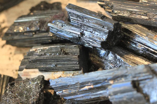 Turmalin Mineral Struktur Som Trevlig Naturlig Bakgrund — Stockfoto