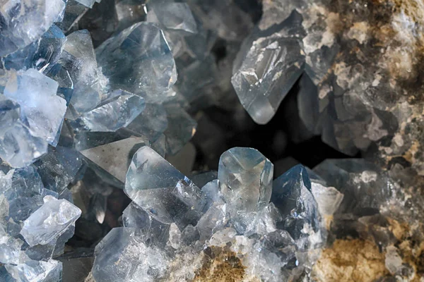 Celestine Minerale Textuur Als Mooie Natuurlijke Achtergrond — Stockfoto