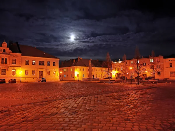 Historical Vidnava City Christmas Night — Stock Photo, Image