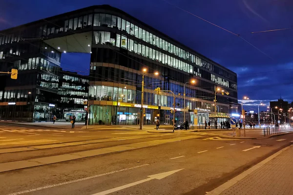 Einkaufszentrum Karolina Ostrava Der Nacht — Stockfoto