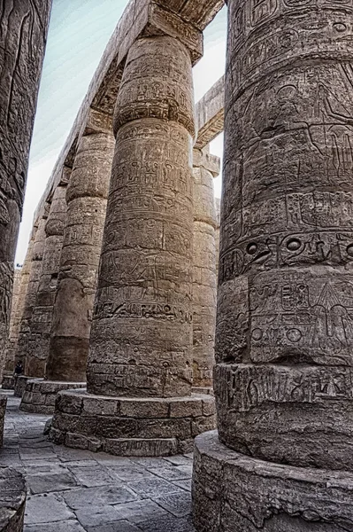 Grande Salão Hypostyle Nos Templos Karnak Egito — Fotografia de Stock