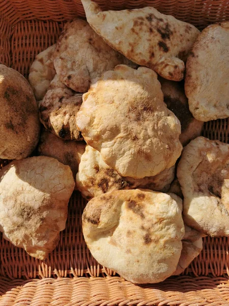 Čerstvý Arabský Chléb Egypta Jako Příjemné Jídlo Pozadí — Stock fotografie