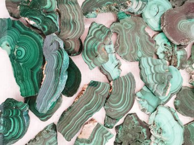 Malakit mineral koleksiyonu dokusu güzel arkaplan olarak 