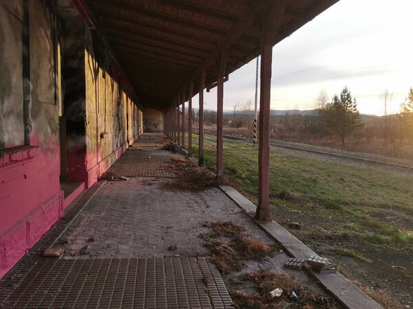 old train station in Vidnava, czech republic 