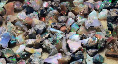 çok güzel doğal arka plan olarak Opal mineral koleksiyon