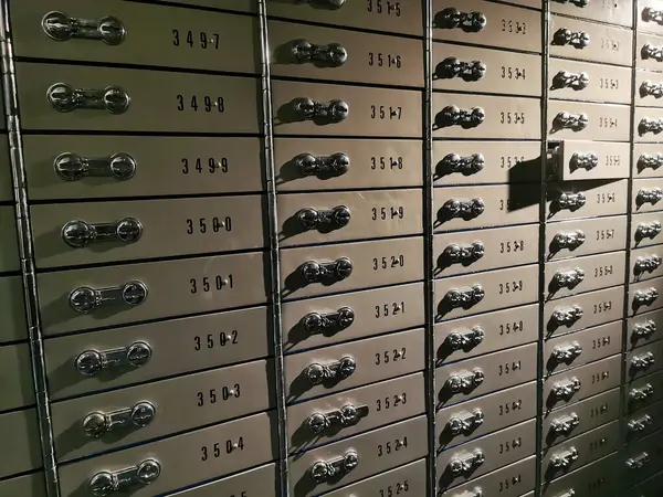 old safe deposit boxes in the bank as very nice background