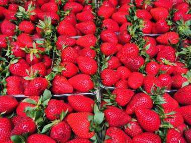 Taze çilek dokusu çok güzel yemek arkaplanı.