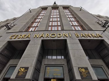 Prag, Çek Cumhuriyeti - 21 Nisan 2024 - Czech Ulusal Banka Binası 