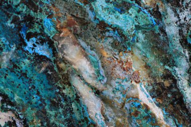 Chrysocolla mineral dokusu çok güzel doğal bir arka plan.