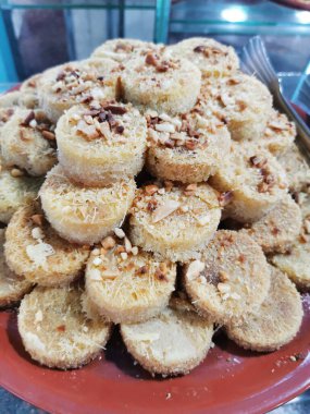 Mısır usulü lezzetli tatlılar güzel bir gurme arka planı gibi