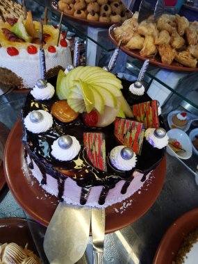 Mısır usulü lezzetli tatlılar güzel bir gurme arka planı gibi