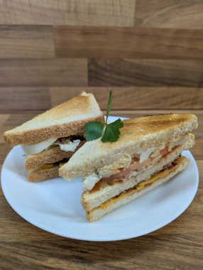 Taze sağlıklı sandviç, güzel bir yemek geçmişi.