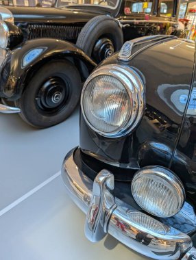 Eski araba detayı otomotiv tarihinin güzel bir parçası olarak 