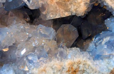Çok güzel doğal bir arkaplan olarak Celestine mineral dokusu