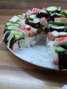 Taze suşi keki çok güzel bir arka plan.