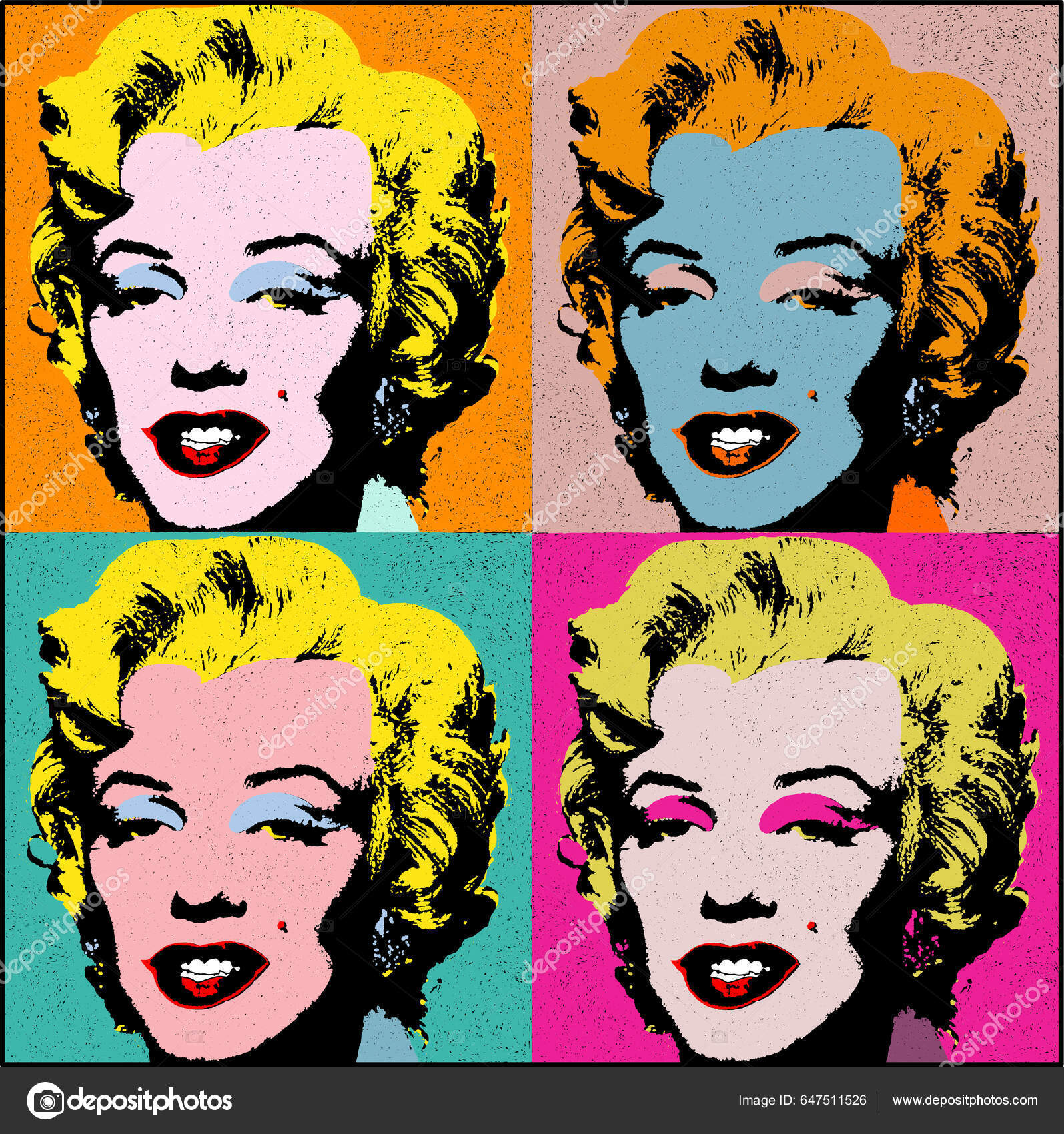 Andy Warhol Marilyn Vetor Eps Vetor de ©leonardo255 647511526, image size:1595x1700
