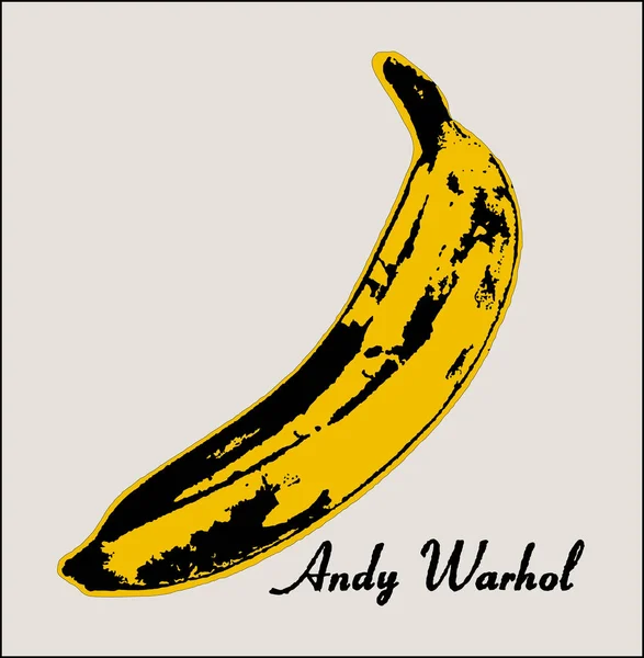 Andy Warhol Banana Vector Eps — Vettoriale Stock