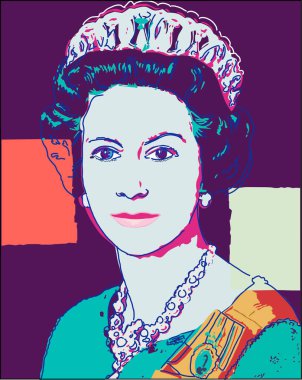 Andy Warhol Kraliçe II. Elizabeth 10 vektörü