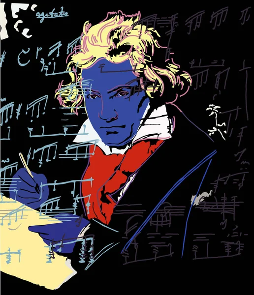 Энди Уорхол Моцарт — стоковый вектор
