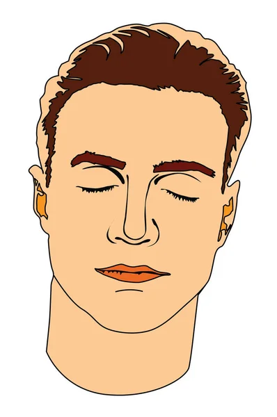 Hombre Con Ojos Cerrados Vector Eps — Archivo Imágenes Vectoriales