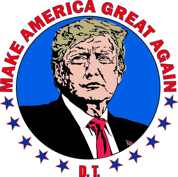 Amerika Tekrar Grat Yap Başkan Danald Trump 2016 Seçim Kampanyası — Stok Vektör