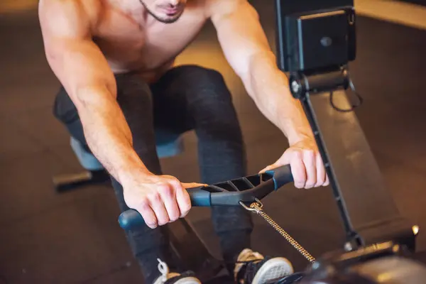 Young Strong Man Training Gym Stock Image